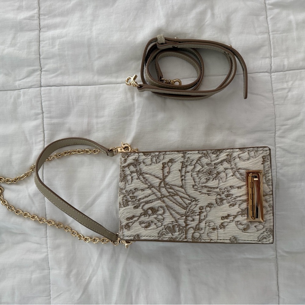 ZAC Zac Posen Beige Floral Crossbody Bag